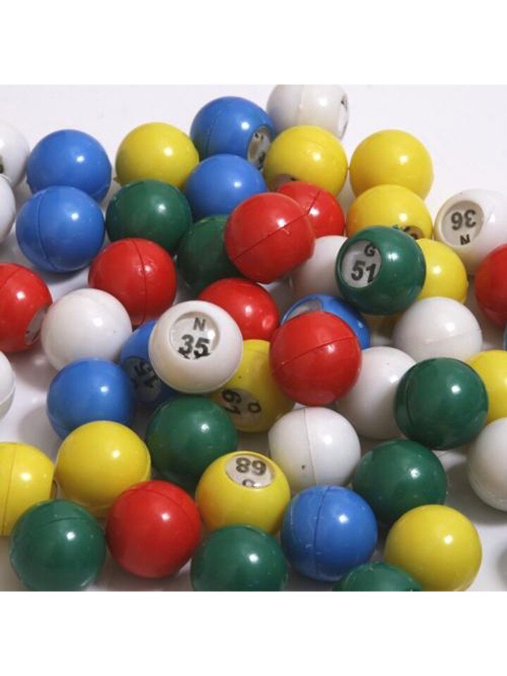 Single Number Small Plastic 5-Color Bingo Balls
