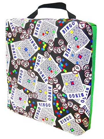 Bingo Seat Cushion with Cushion Back - Lucky Bingo Print