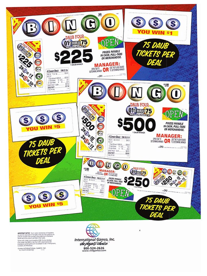 Pull tab bingo cards online