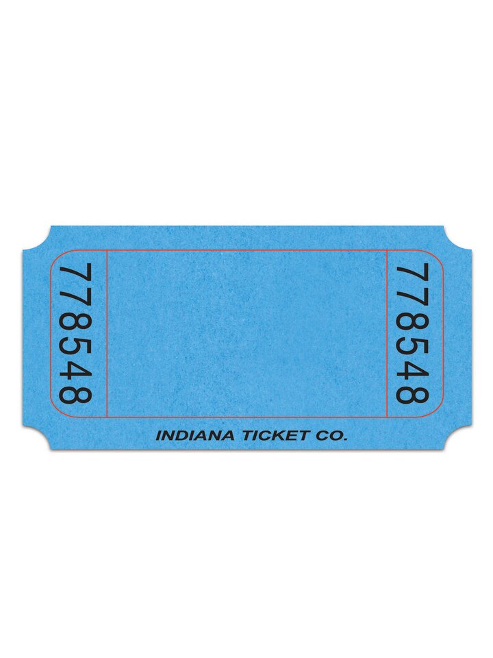 single row blank tickets blue