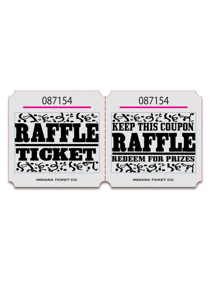 Double Marquee Raffle Tickets White
