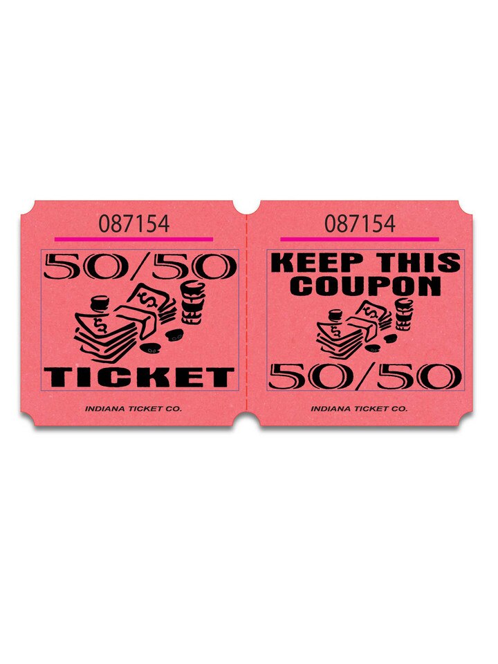 Double Marquee 50/50 Raffle Tickets Pink