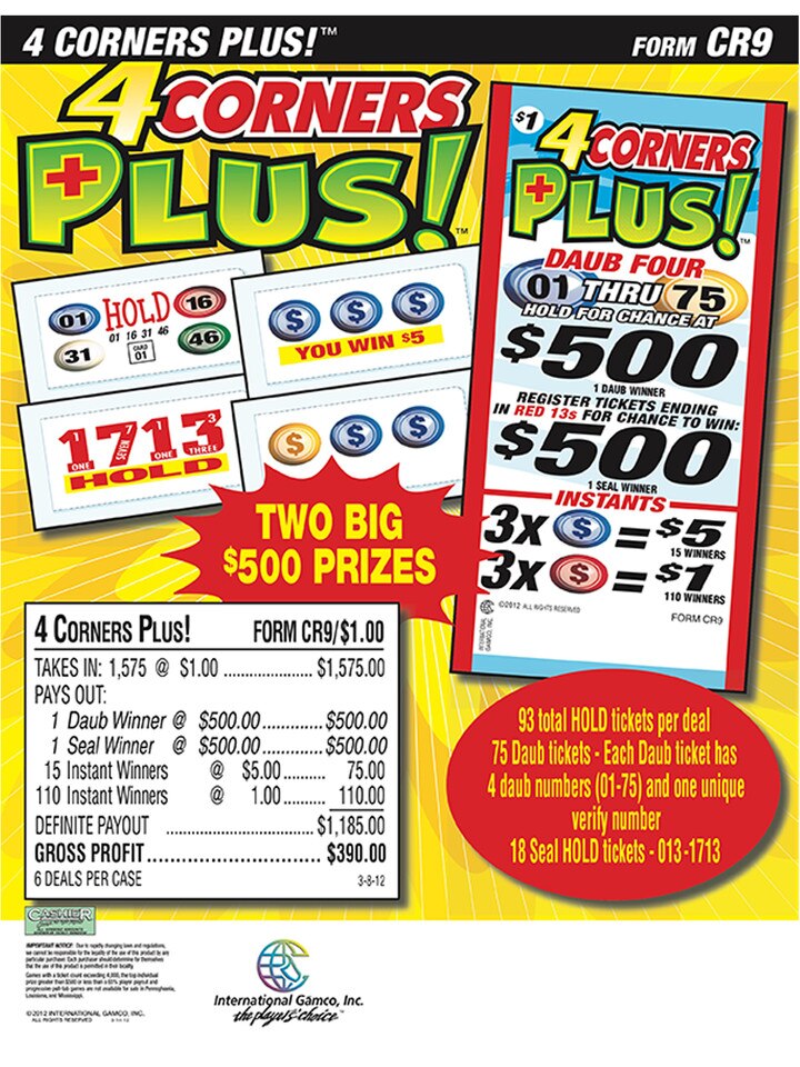 Pull Tab Bingo Cards
