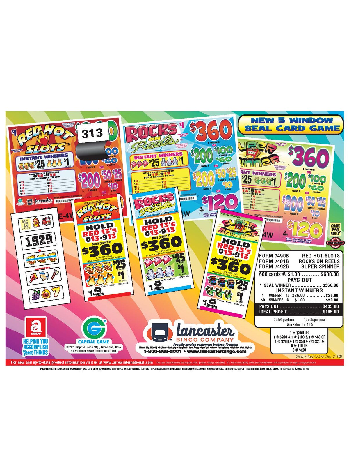 Seal Card Honeys Money All Holders Win Bingo Pull Tabs Game