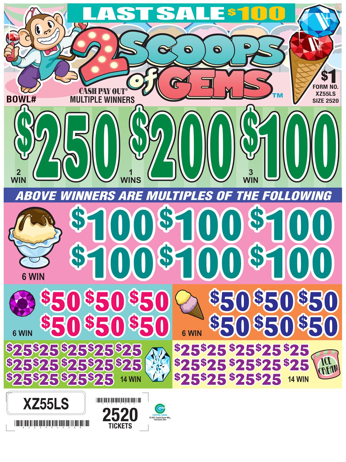 Casino Equipment Bingo Equipment Seal Card BooKoo Bucks 1,000 Bingo Pull Tabs Game